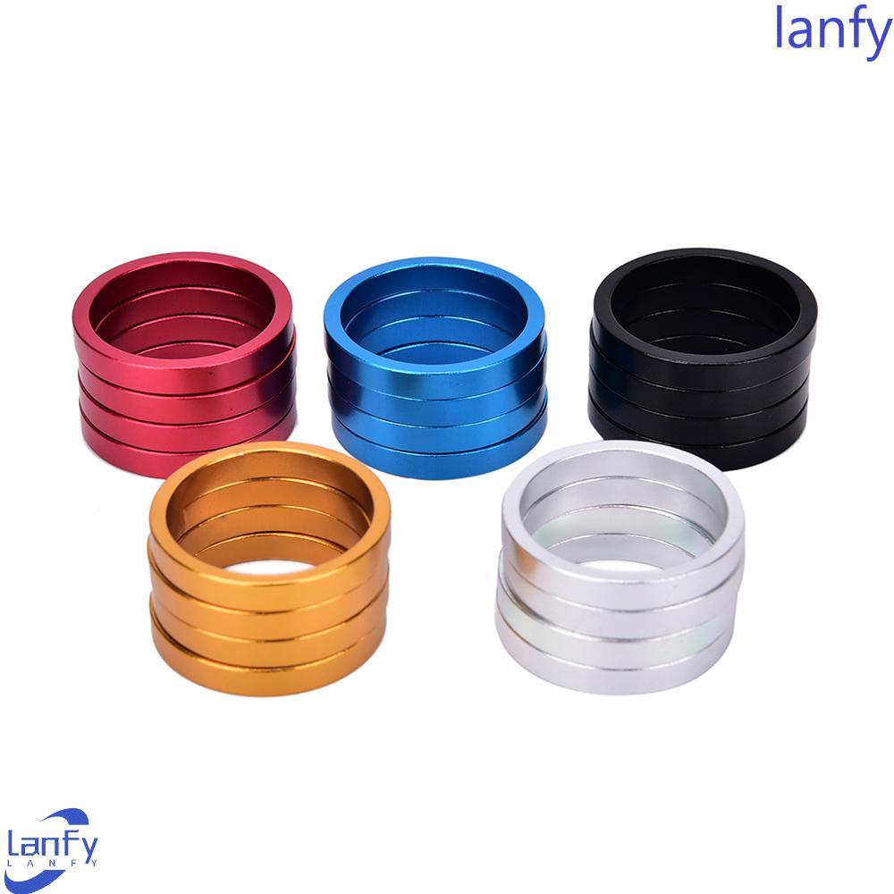 Lanfy Spacer Sepeda Jalan 4pcs /set Gasket 5mm Paduan Aluminium Paduan Batang Sepeda Stang Spacing Pad