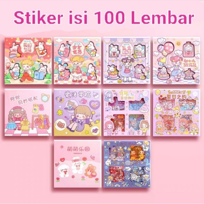 Stiker MOMO 100 lembar Sticker Korea PET Mainan DIY Kado Anak Harga Grosir Termurah