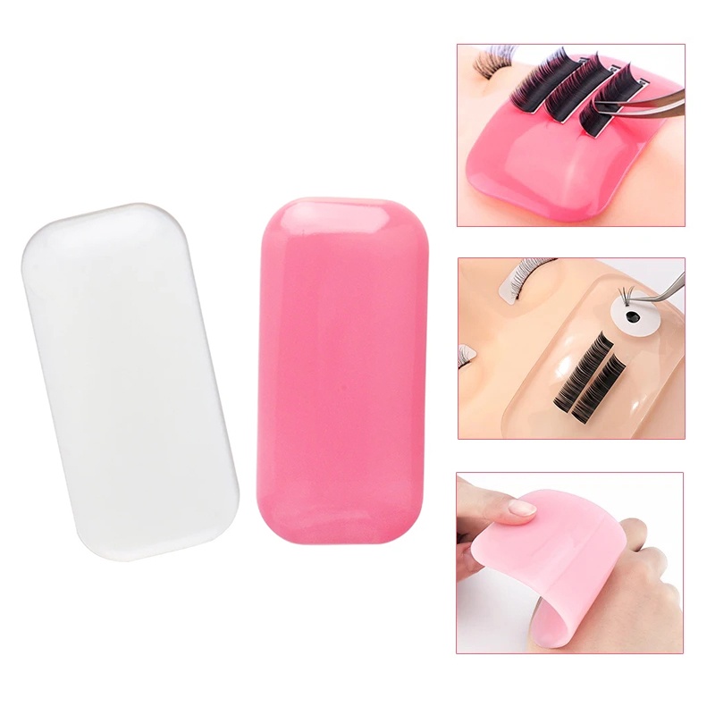 Eyelash Extension Silicone Pad/Rectangle Fake Lash Stand Tray/Stiker Dahi Tempat Bulu Mata/Grafting Gasket Pallet Tools/Alat Kecantikan Profesional