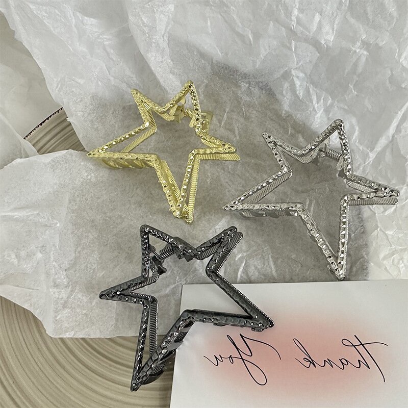 Jepit Rambut Model Geometri Pentagram Bahan Alloy Korea Untuk Anak Perempuan