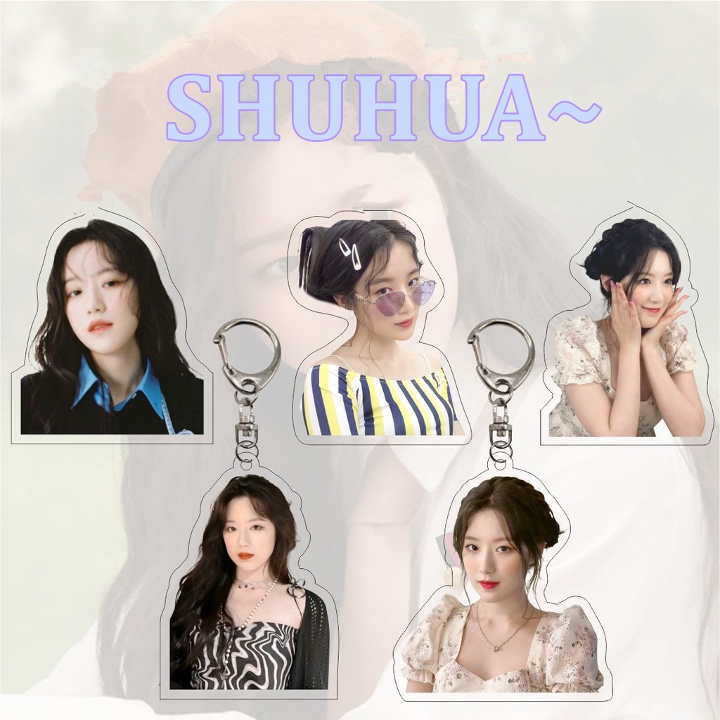 1pc IU YUQI SHUHUA (G)I-DLE Gantungan Kunci Akrilik GIDLE Key Ring Hanging Up
