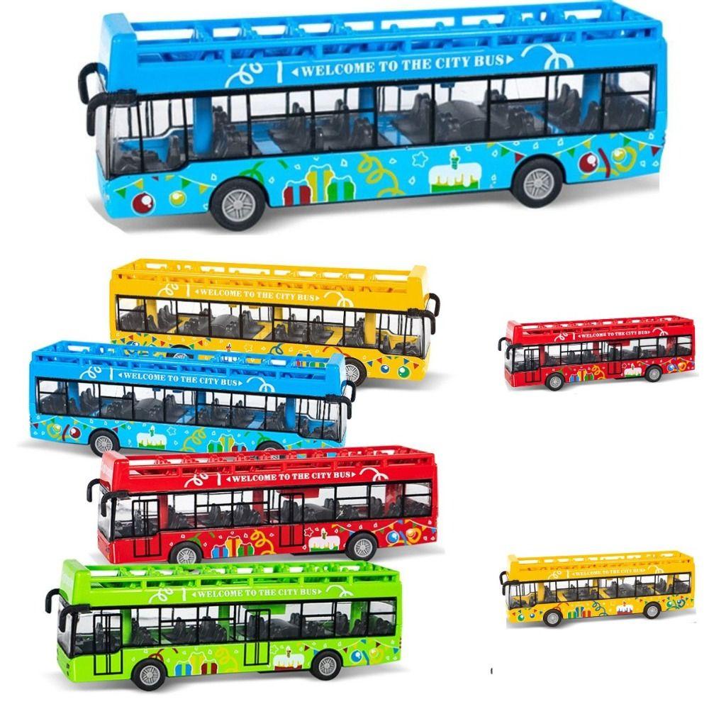 Lanfy Double Decker Bus Mainan Kendaraan Model Bus Mainan Mobil ABS Indah Mobil Model Bus Paduan Model Mainan Bus Untuk Balita Anak