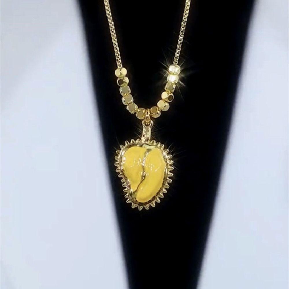 Needway Durian Liontin Menyegarkan Aksesoris Leher Emas Unik Alloy Fashion Kalung Untuk Wanita