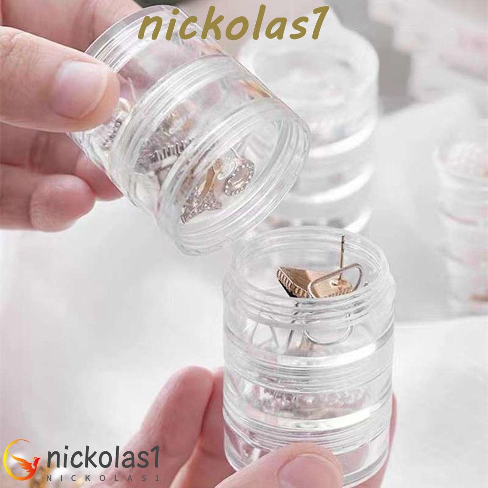 Nickolas1 Kotak Perhiasan Wanita Transparan Multi-Fungsional Finishing Box Multi-layer Ornamen Plastik Berputar Desktop Jewelry Case