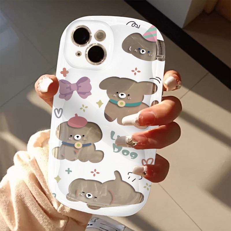 IPHONE Casing Ponsel Transparan Anjing Lucu Kompatibel Untuk Iphone14 13 12 11 Pro Max XS X Xr8 +7Plus Casing Silikon Lembut Shockproof Cover Cell Precticer