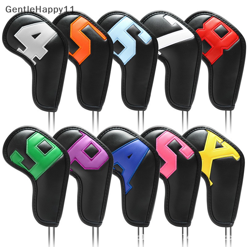 Gentlehappy 10pcs 6warna High-end golf Iron head cover Iron Penutup Kepala Wedge cover 4-9 ASPX id