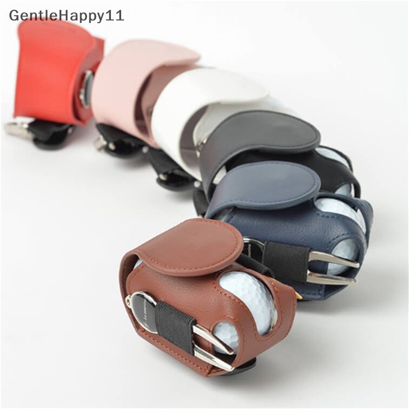 Gentlehappy PU Leather Golf Ball Mini Kantong Penyimpanan Portable Golf Waist Bag Aksesori Olahraga id