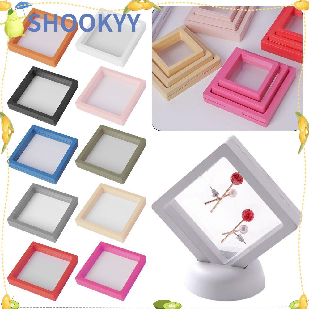 Chookyy 2pcs Etalase Tahan Debu Kotak Penyimpanan Display Box Liontin Berdiri