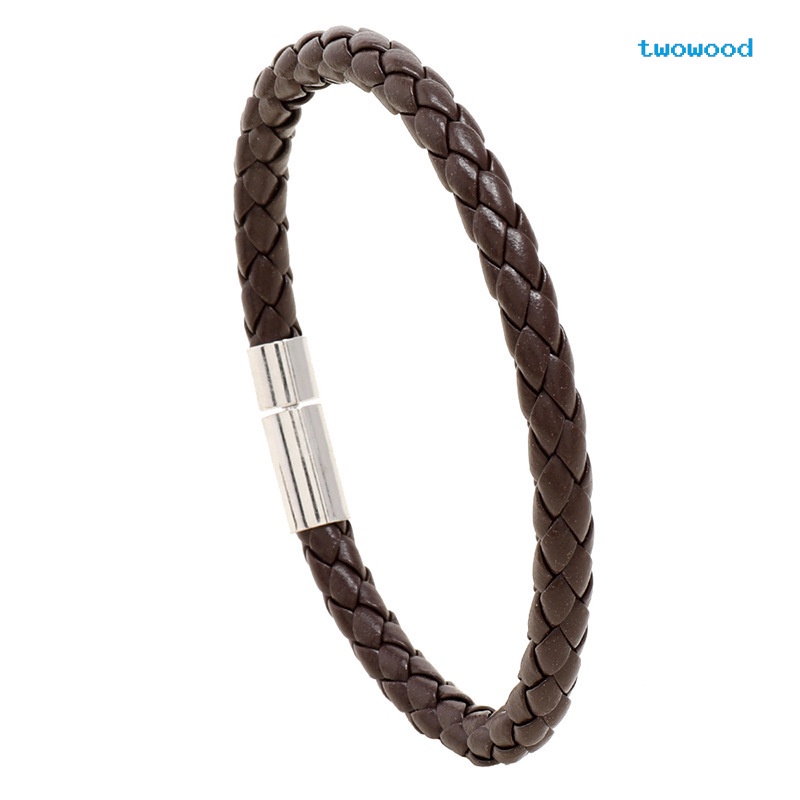 Twowood PU Braided Leather Gelang Tangan Dekorasi Gaya Korea Kasual All-Match Perhiasan Mahasiswa