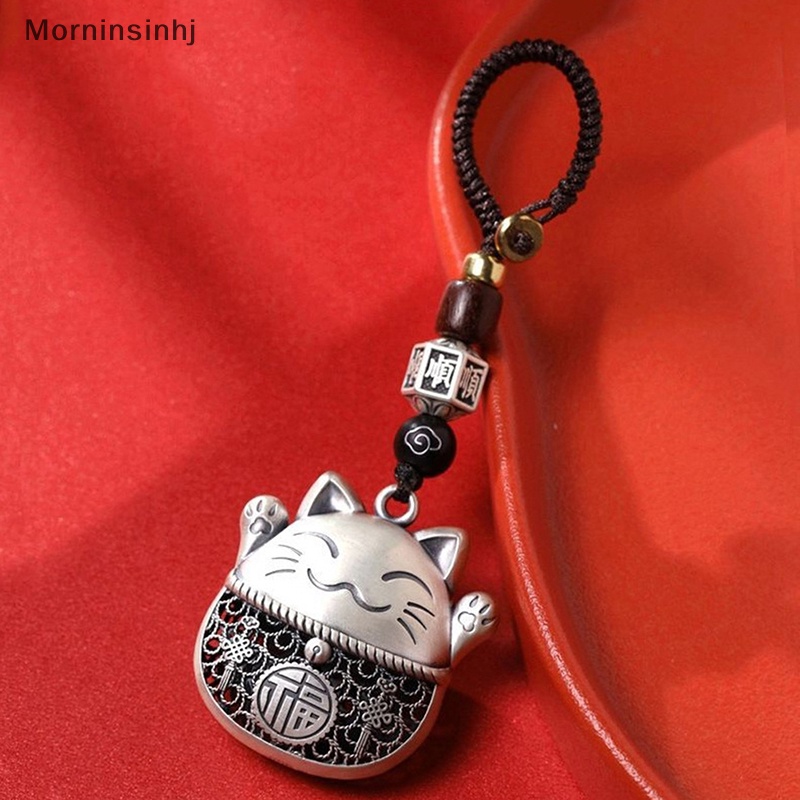 Mornin Lovely Lucky Cat Vintage Braided Rope Keychain Aksesoris Hiasan Mobil Fashion Mobil Liontin Aksesoris Mobil Lucky Key Rings id