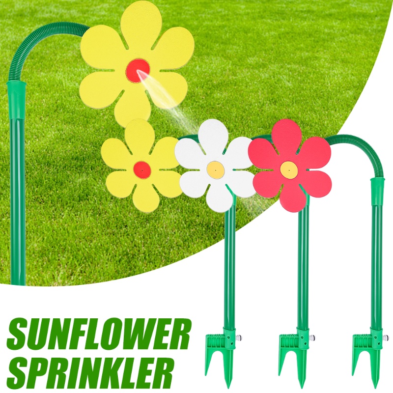 3warna Sprinkler Rumput Halaman Kreatif Dapat Diputar/ Taman Lucu Bentuk Bunga Matahari Alat Irigasi Penyiraman Rumput