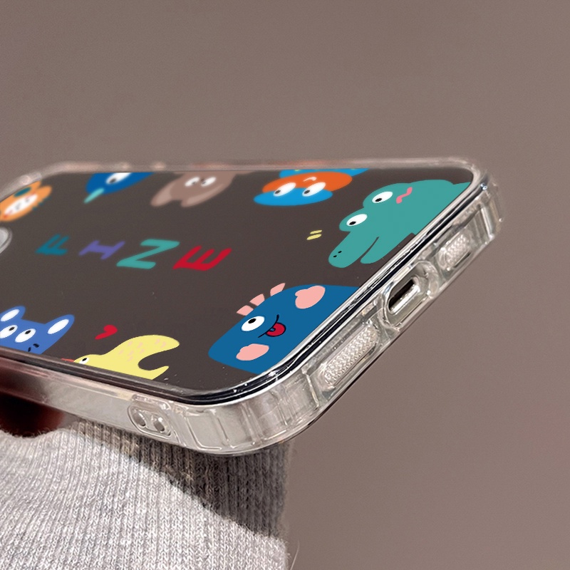 IPHONE Kartun Hewan Cermin Ponsel Case Kompatibel Untuk Iphone11 12 13 14 12Pro 13Pro 14Pro Pro Max XR X XS Max Electroplating Tombol Perlindungan Mirror Cover