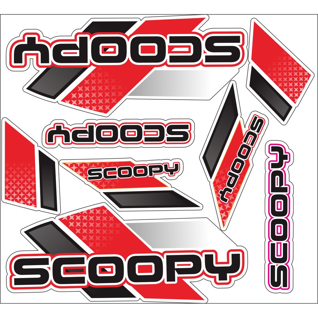 STICKER STRIPING VARIASI SCOOPY VARIASI STICKER MERAH