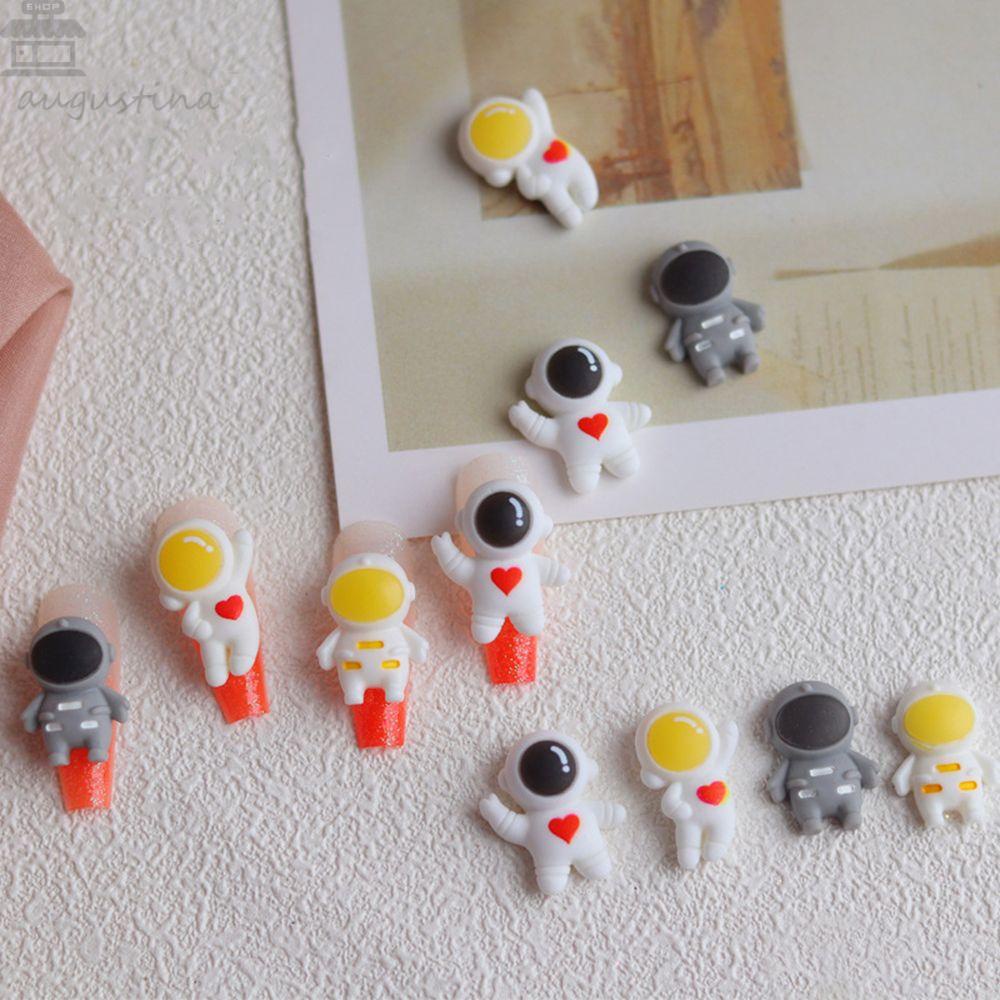 AUGUSTINA Agustinina Astronot Nail Art Perhiasan Lucu Childlike Kreatif DIY Hiasan Kuku