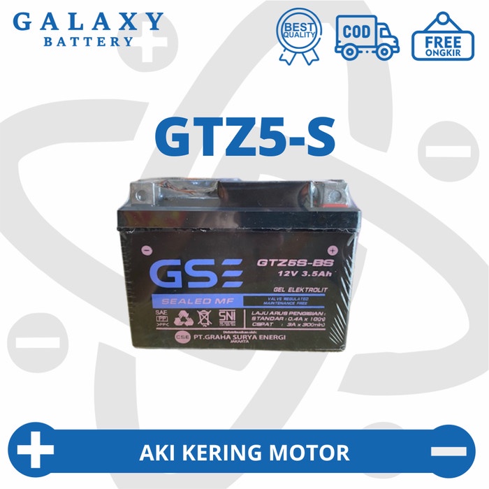 Aki Motor Beat FI Injeksi / Karbu / Street GTZ5S GS E MF Accu Kering