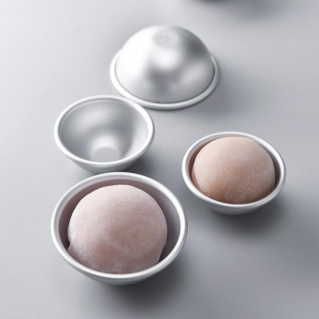 3pasang Cetakan Kue Logam Portable Tahan Panas DIY Bulat Es Krim Coklat Dessert Dapur Baking Mold Alat