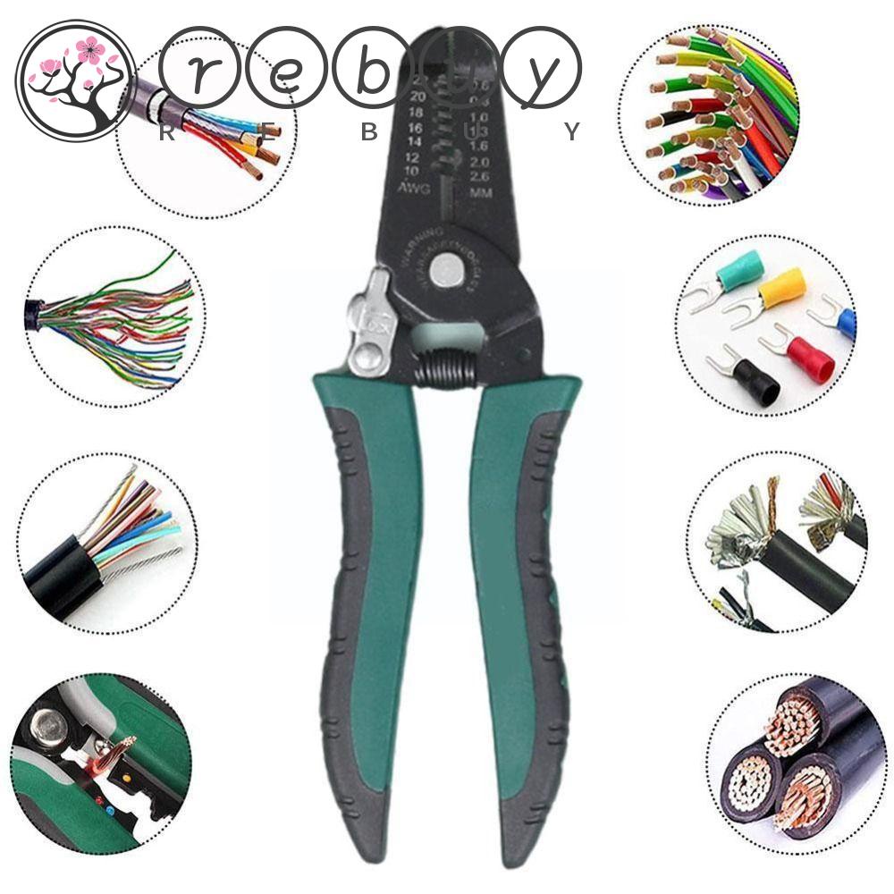 REBUY Tang Press Dingin Alat Perbaikan Mobil Pemotong Kabel Wire Cutter Tang Kupas Crimping Plier Kabel Wire Stripping Tang Potong Diagonal Plier