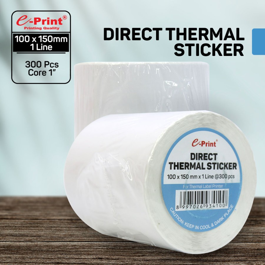 E-Print Direct Thermal Sticker Label Barcode 100 x 150 mm