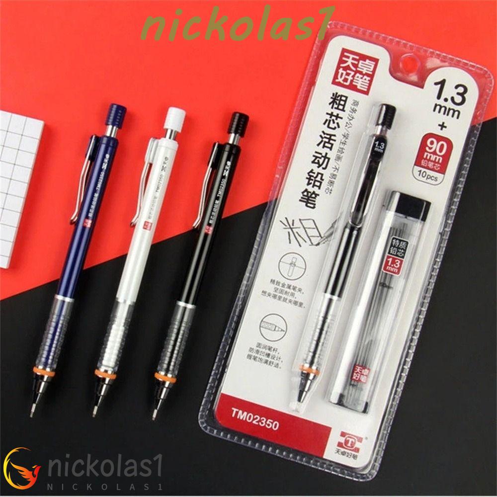 NICKOLAS1 Pensil Mekanik Perlengkapan Sekolah Pensil Gambar 3B Lead Press Pen Pensil Isi Ulang Pensil Otomatis