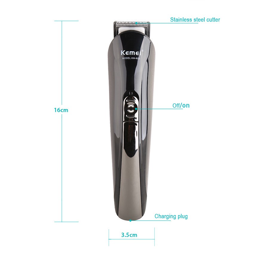 AKN88 - KEMEI KM-600 6 In 1 Electric Hair Trimmer Rechargeable Electric Beard Shaver Razor