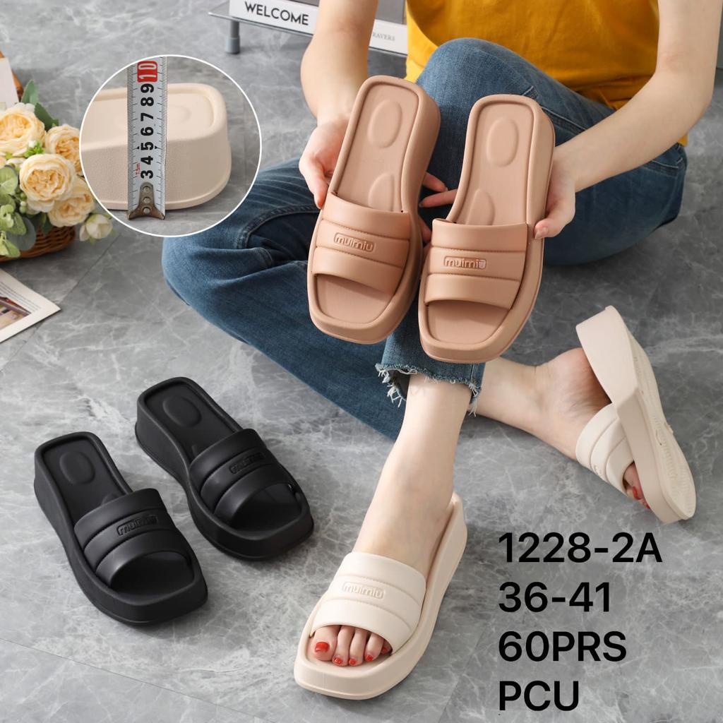 Sendal Wedges Wanita 1228 2A Sandal Jelly Korea Kekinian AntiSlip SDLWW