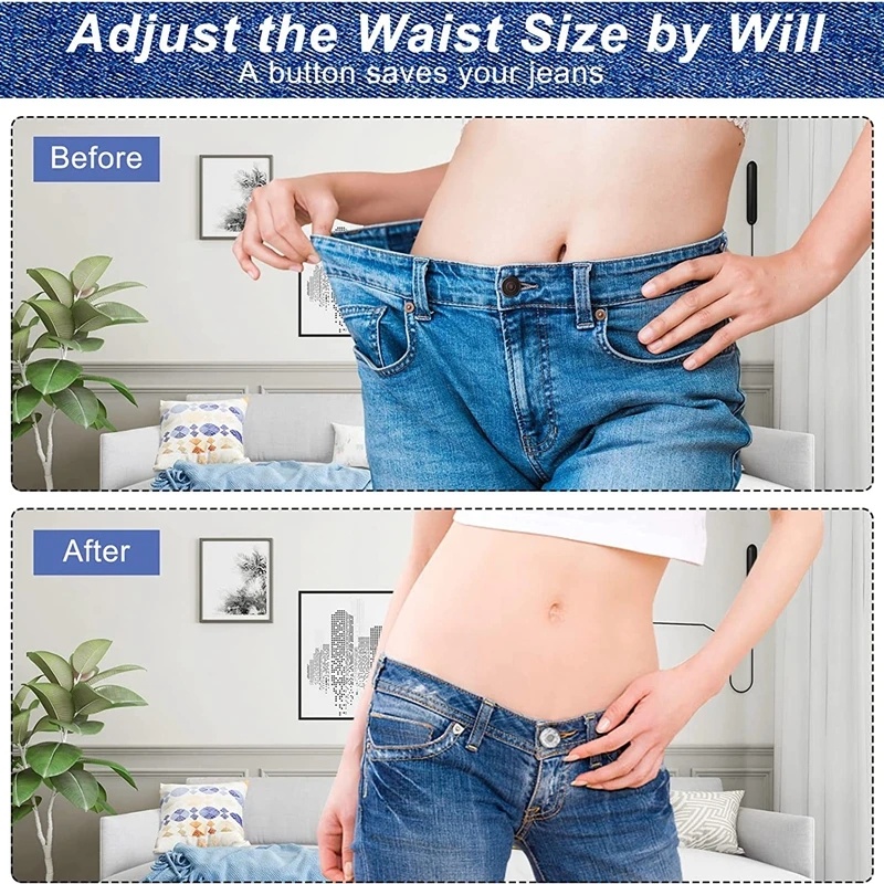 10pcs Detachable Jeans Waist Button Adjustable Reusable Jahitan Bebas Gesper Snap Logam Dengan Obeng DIY Aksesoris Pakaian