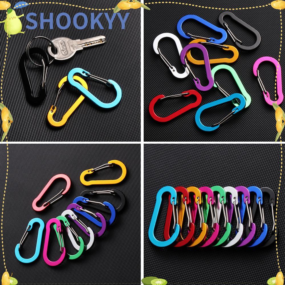 CHOOKYY 5pcs Alat Gesper Kunci Bahan Aluminium Alloy Carabiner Keychain