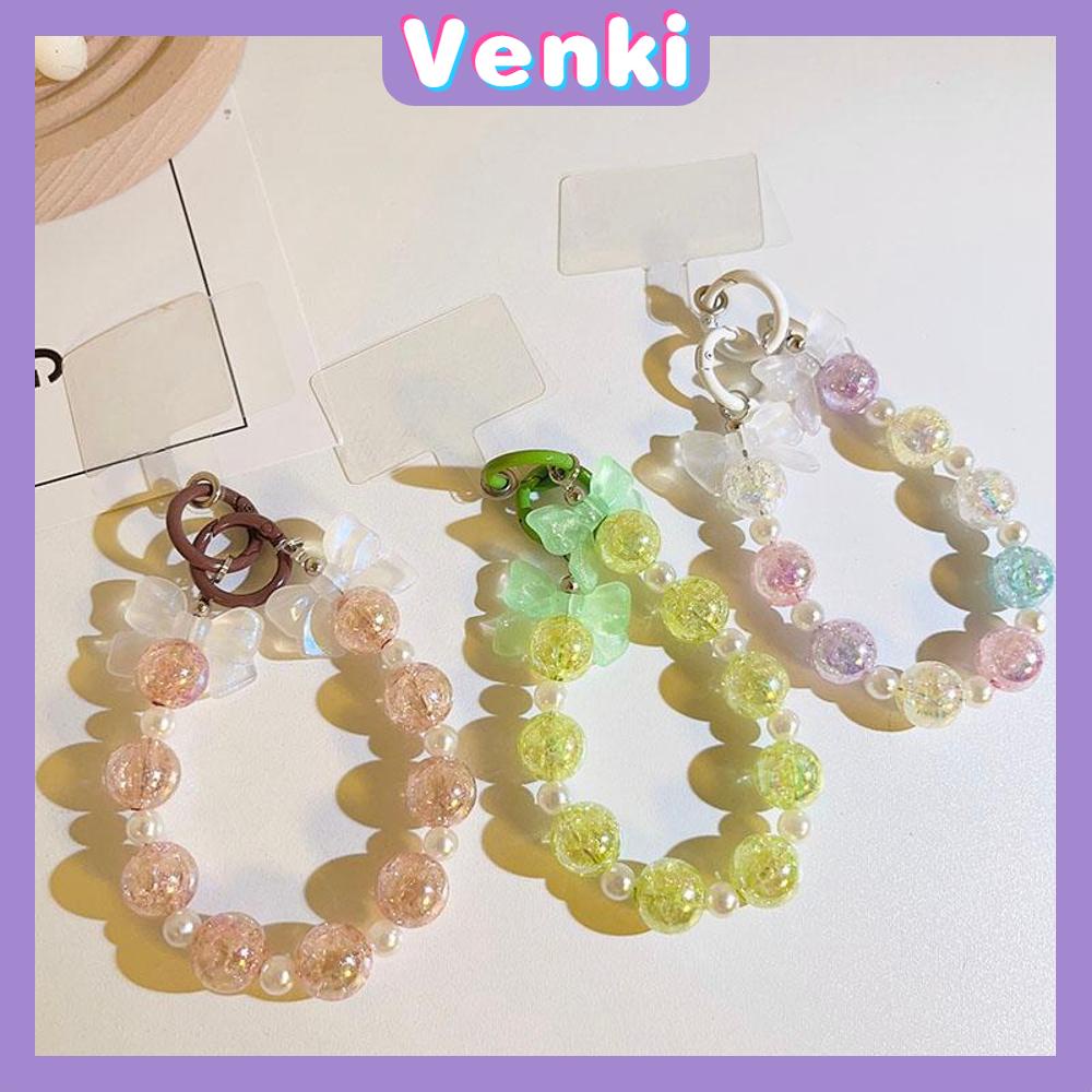 Venki - Casing Ponsel Gesper Gelang Lanyard Gelang Manik-manik Berwarna-warni Yang Indah Berbagai Macam Gaya Multicolor Hati Busur Bulan Multicolor Sederhana Kompatibel iPhone Case