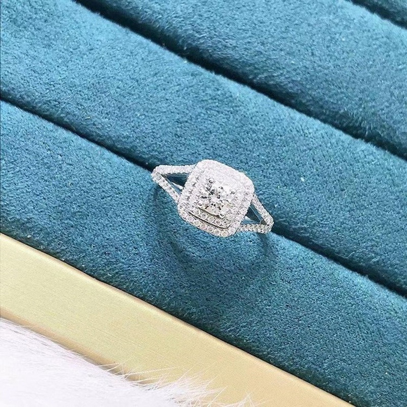 Hot Cincin Wanita Kualitas Tinggi Perak Berlapis Zirkon Kubik Sederhana Fashion Pernikahan Pertunangan Aksesoris Lady Jewelry