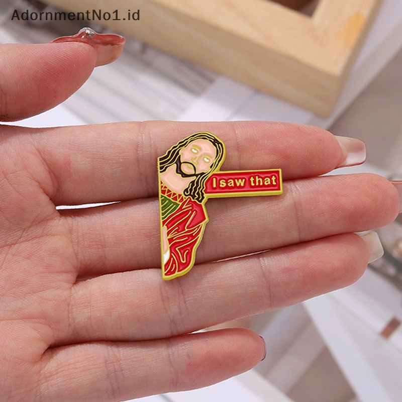 [AdornmentNo1] Aku gergaji yang Enamel Pin bros yesus lencana kerah Pin lencana kartun hadiah perhiasan