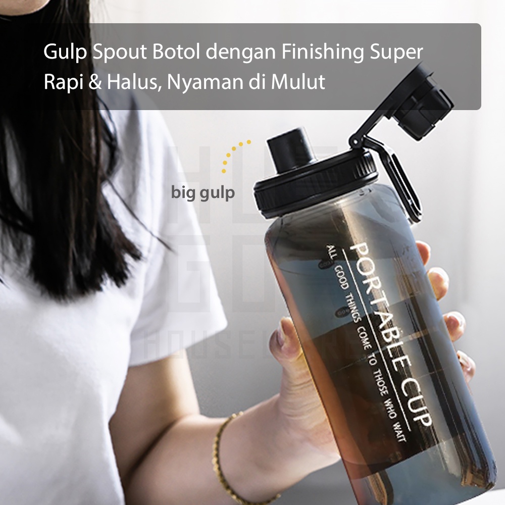 HUGO Botol Minum 1 Liter Botol Air Anak 1000 ml Botol Olahraga Kantor Sekolah Portable Serbaguna