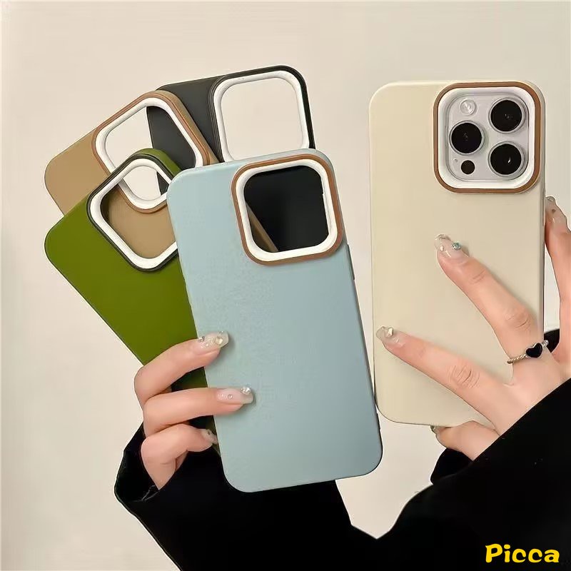 Ins Luxury Macaron Candy Color Case Kompatibel Untuk IPhone 11xr 7Plus 11 14 13 12 Pro MAX 8Plus 6 6S 7 8 Plus X XS MAX SE 2020warna Solid Menebal Shockproof Simple Cover