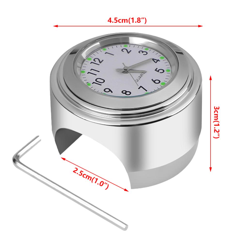 Openmall Stang Motor Jam Termometer Luminous Dial Clock 22-25mm Dudukan Stang Motor Aksesoris Motor J3L3