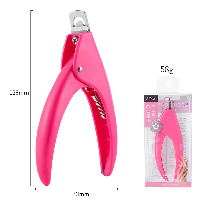 U Shape French False Nail Art Tips Scissor Stainless Steel Cutter Trimmer Straight Edge Gunting Kuku Nail Clipper