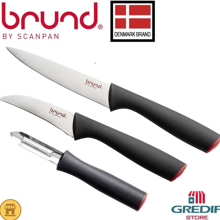 Brund by Scanpan 3 pcs set Utility Knife - Pisau Dapur Pengupas Buah