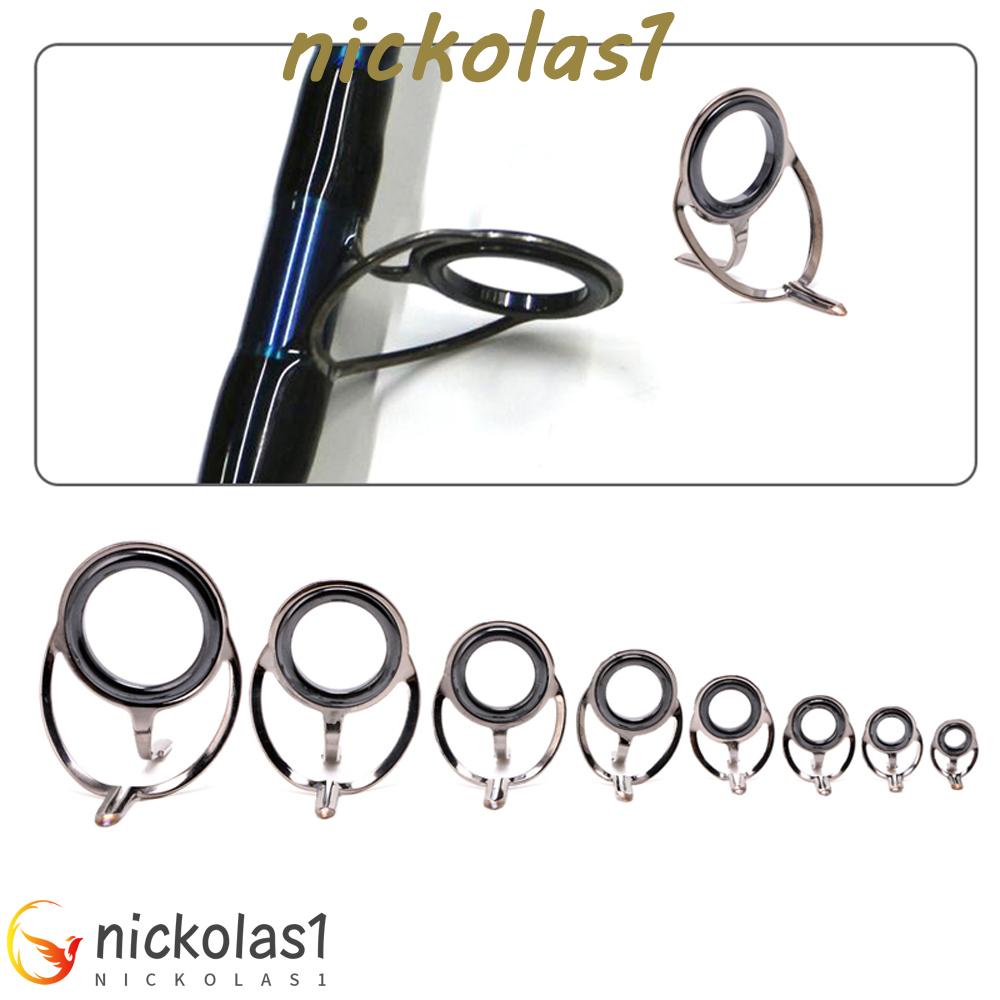 NICKOLAS1 Tips Pancing Guides Two-foot guide Ring Mata Pemandu Kawat Loop Aksesoris Pancing Stainless Steel