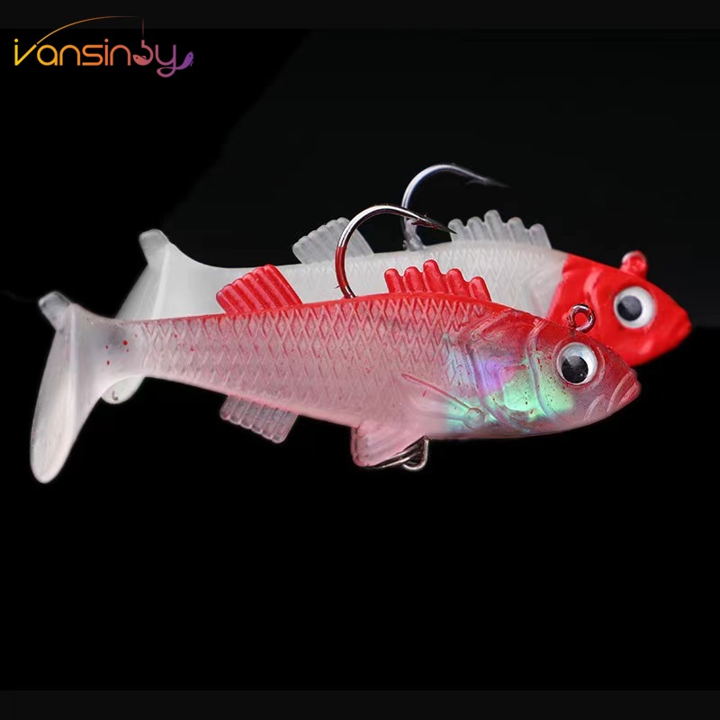 8g /6.5cm T-Tail Fishing Lure Jig Kepala Swimbaits Bass Memancing Umpan Plastik Lembut Untuk Air Asin Air Tawar