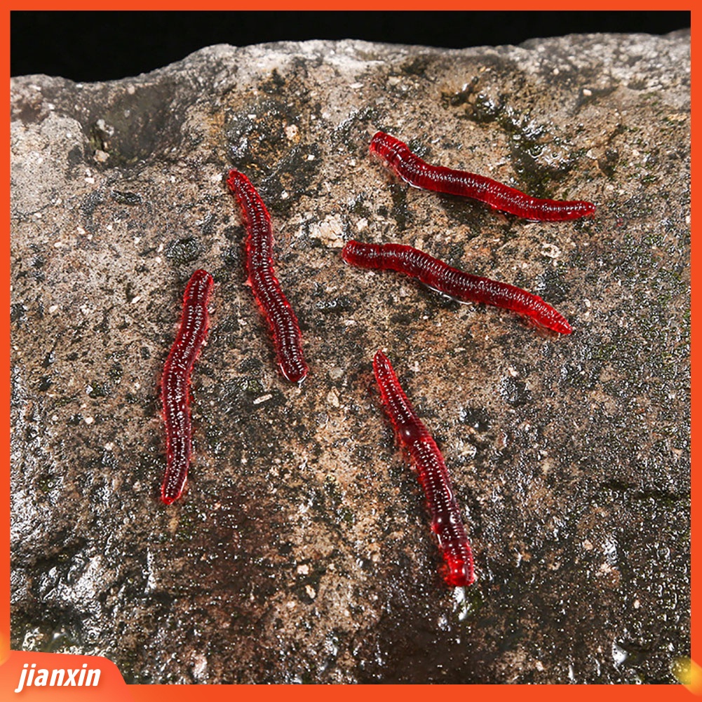 (In Stock) 50pcs Umpan Ikan Gurame Cacing Merah Cacing Tanah Buatan Umpan Pancing Lembut Tackle