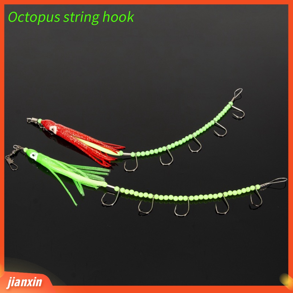 (In Stock) Gurita Bermanfaat Kait Gurita Simulasi Mudah Dipasang Alat Memancing Kail Pancing String Tahan Lama Untuk Penggemar Memancing