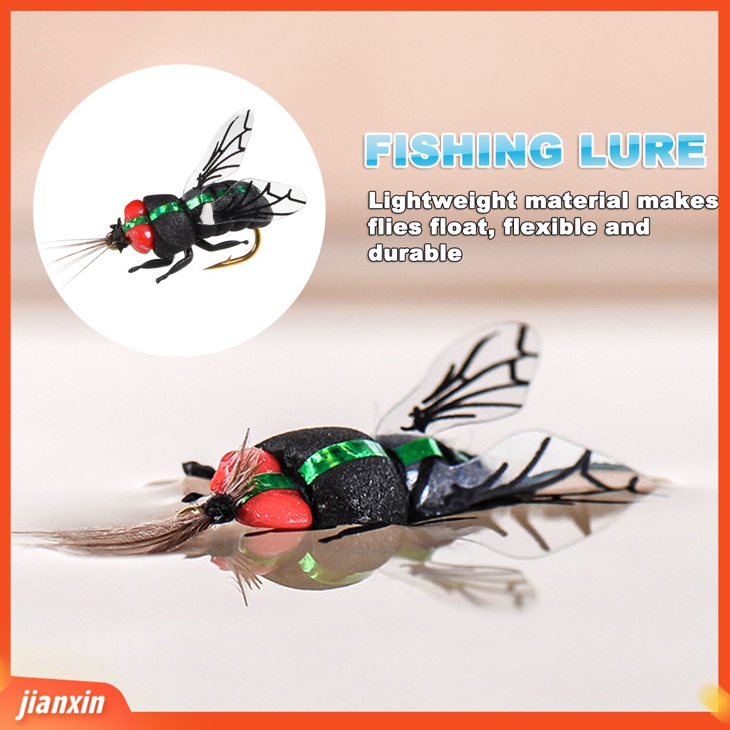 (In Stock) 2Pcs Umpan Lebah Buatan Hidup Fiber Bionic Bee Fly Fishing Floating Lure Untuk Angling