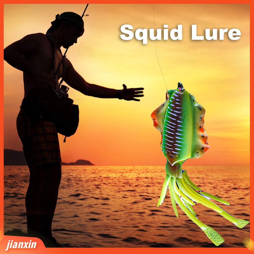 (In Stock) 15cm 60g Squid Lure Luminous Precise Balance Metal UV Umpan Pancing Untuk Memancing Di Laut