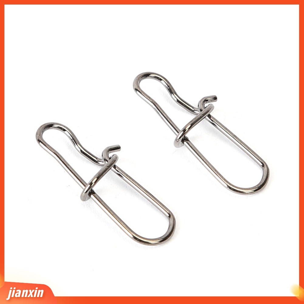 (In Stock) 100Pcs Kait Snap Stainless Steel Memancing Barel Putar Safety Lure Konektor