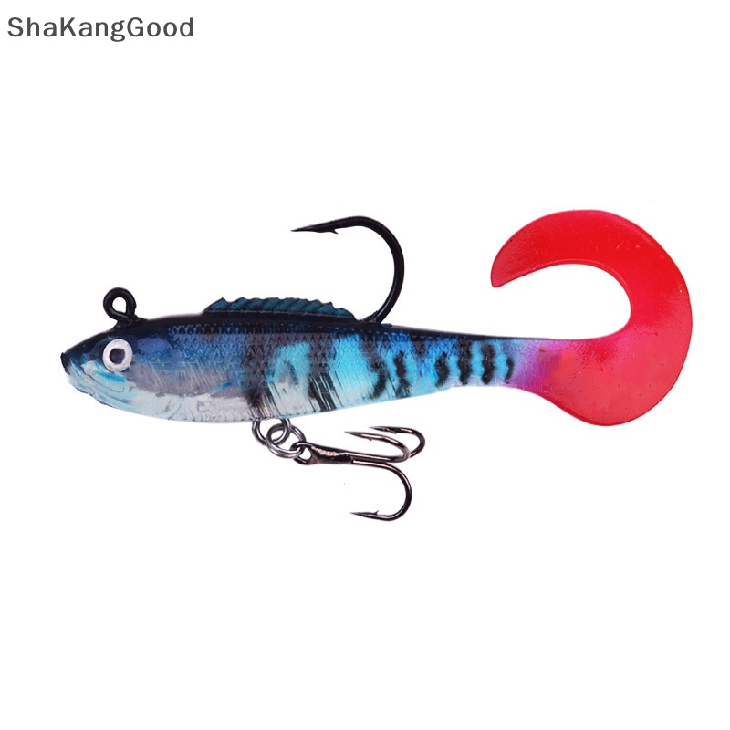 Kait Pancing Selip Umpan Lembut 6cm 4g Body Wobblers Tail Fishing Lures Buatan Renang Untuk Bass Pike Ikan Kecil Tackle SKK