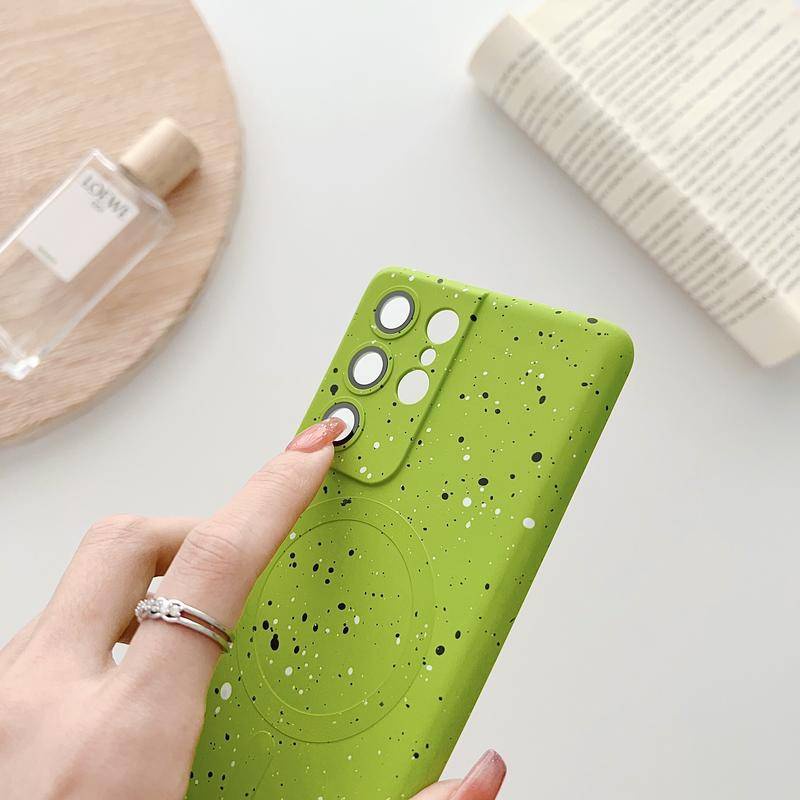 Wireless Charging Soft Silicone Magsafe Case Untuk Galaxy Z Flip3 4 Shockproof Cover Cases Dengan Lensa Kamera Untuk Samsung Galaxy S22 S23 Note20 Ultra S23 Note10 Plus