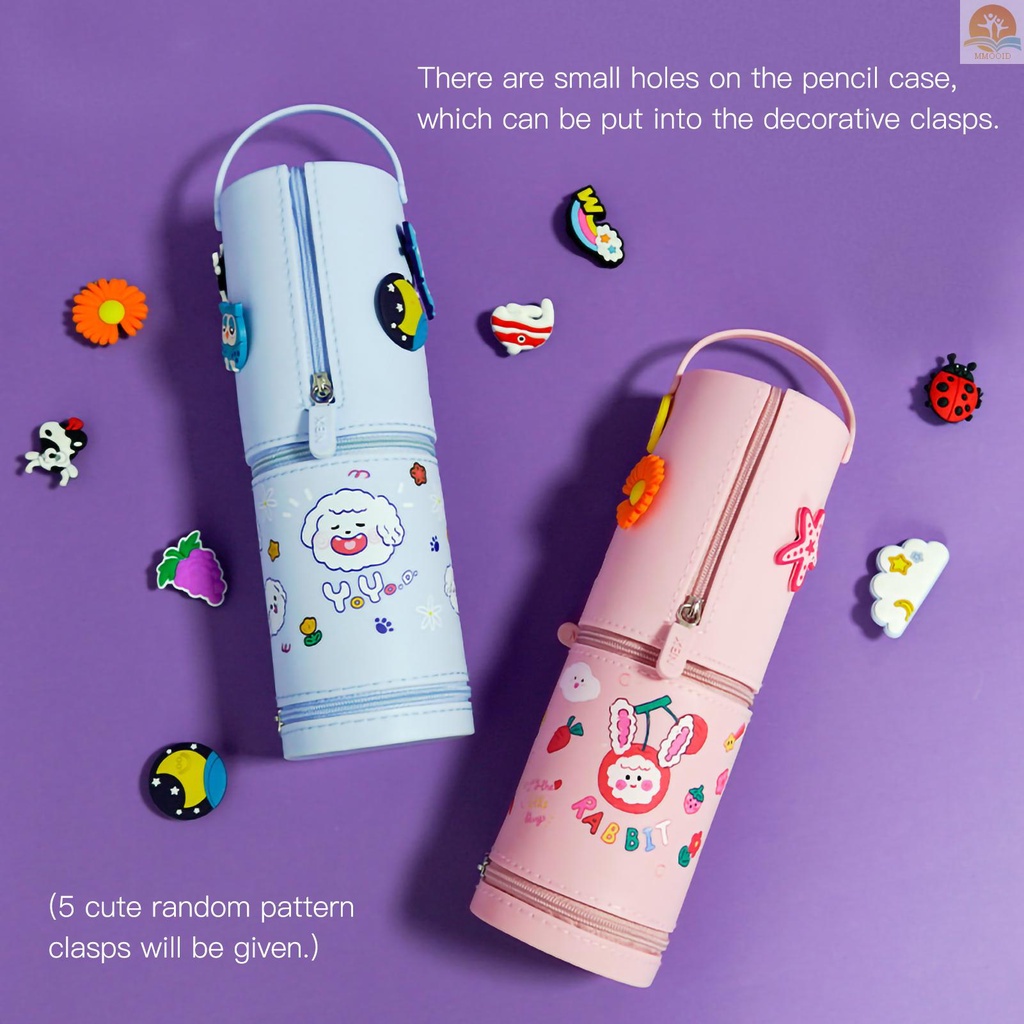 In Stock NBX Silikon Pensil Case Kapasitas Besar Kartun Lucu Tempat Pulpen Tahan Lama Tahan Air Berdiri Tas Pensil Kantong Penyimpanan Alat Tulis Meja Organizer Untuk Siswa Kantor Sekolah B