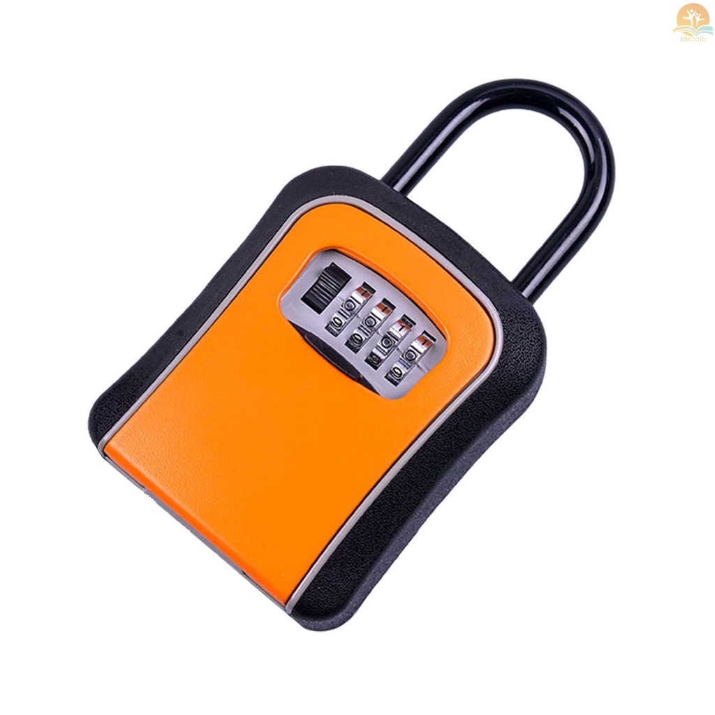 In Stock Kotak Kunci Penyimpanan Dengan Penutup Debu Paduan Aluminium Kombinasi 4 Digit Padlock Case Lockbox Key Safe Box Portable Storage for House Key ID Card U Disk