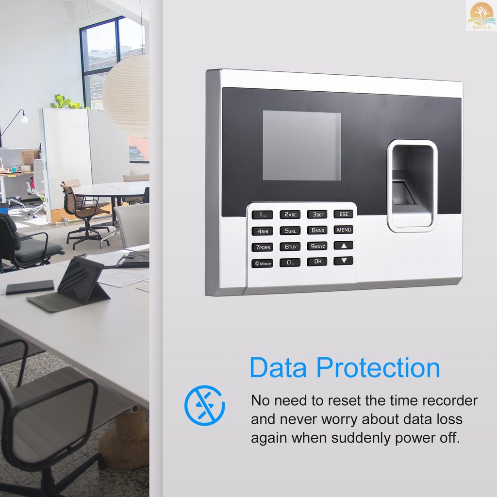 In Stock Mesin Absensi Sandi Sidik Jari Waktu Kontrol Akses Perekam Jam Perekam Cek-in Karyawan Dengan Layar Warna 2.8 Inci Support U Disk Download Data