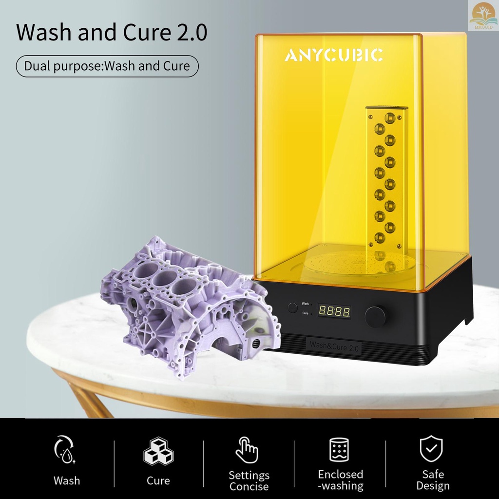 In Stock ANYCUBIC Wash &amp; Cure 2.0 Upgraded 2in1 Wash and Cure Machine for Mars Photon Photons LCD SLA DLP 3D Printer Model UV Rotary Time Adjustment Curing Resin Box 225x235x365