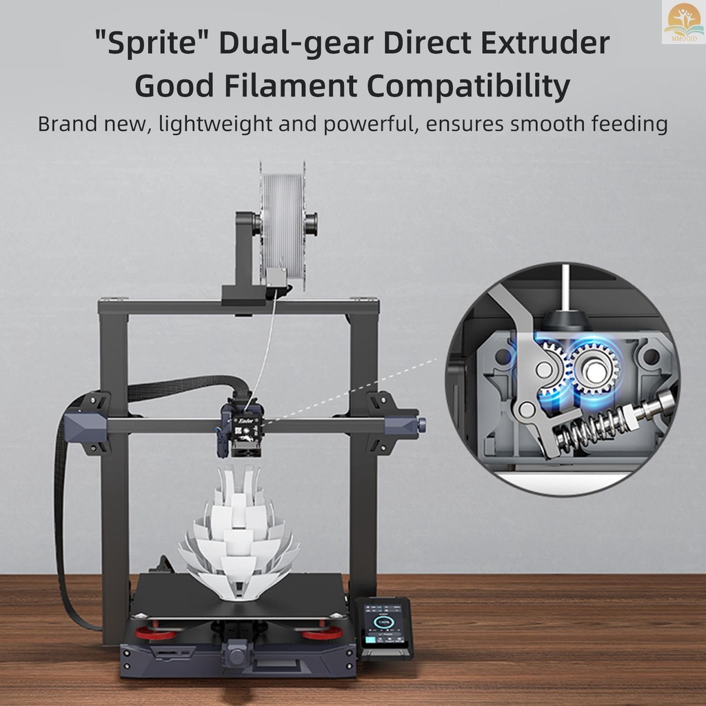 In Stock Creality 3D Ender-3 S1 Plus Desktop 3D Printer FDM 3D Printing Dengan Sprite All Metal Extruder 300x300x300 /11.8x11.8x11.8in Build Size PC Spring Steel Printing Platform