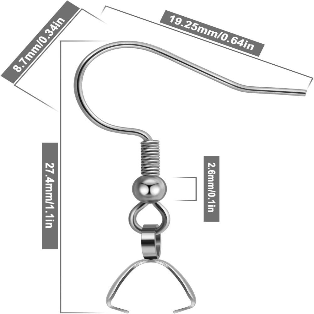 Kait Anting Stainless Steel, Gesper Liontin Anti Karat, Kawat Telinga Gesper Anting Kait Perak DIY Earrings Membuat Perhiasan Untuk Wanita